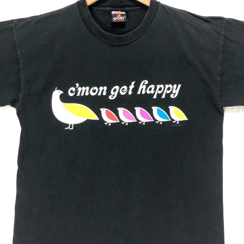 Vintage 1994 The Partridge Family Shirt Signal Sport Cmon Get Happy Black L